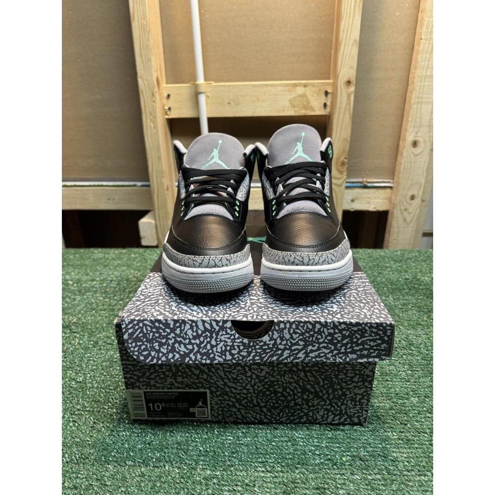 Jordan Retro 3 Green Glow Size 10.5 - Picture 7 of 8